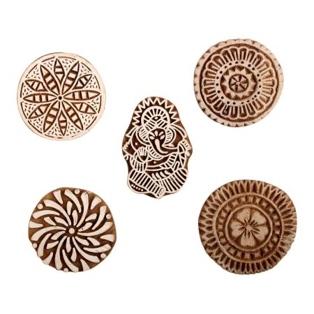 Set of 5 Piece New Mix Wooden Printing Block